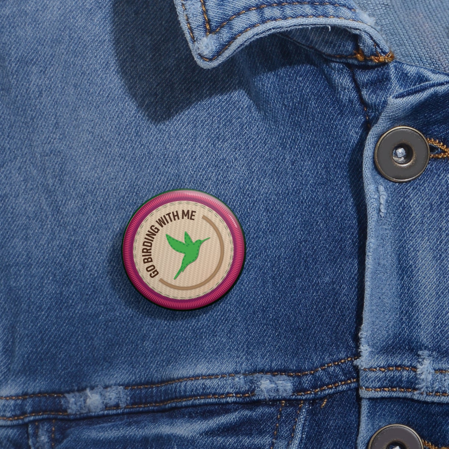 Community Builder - Bird Watching  | Angela Lampsbury Original - Buttons