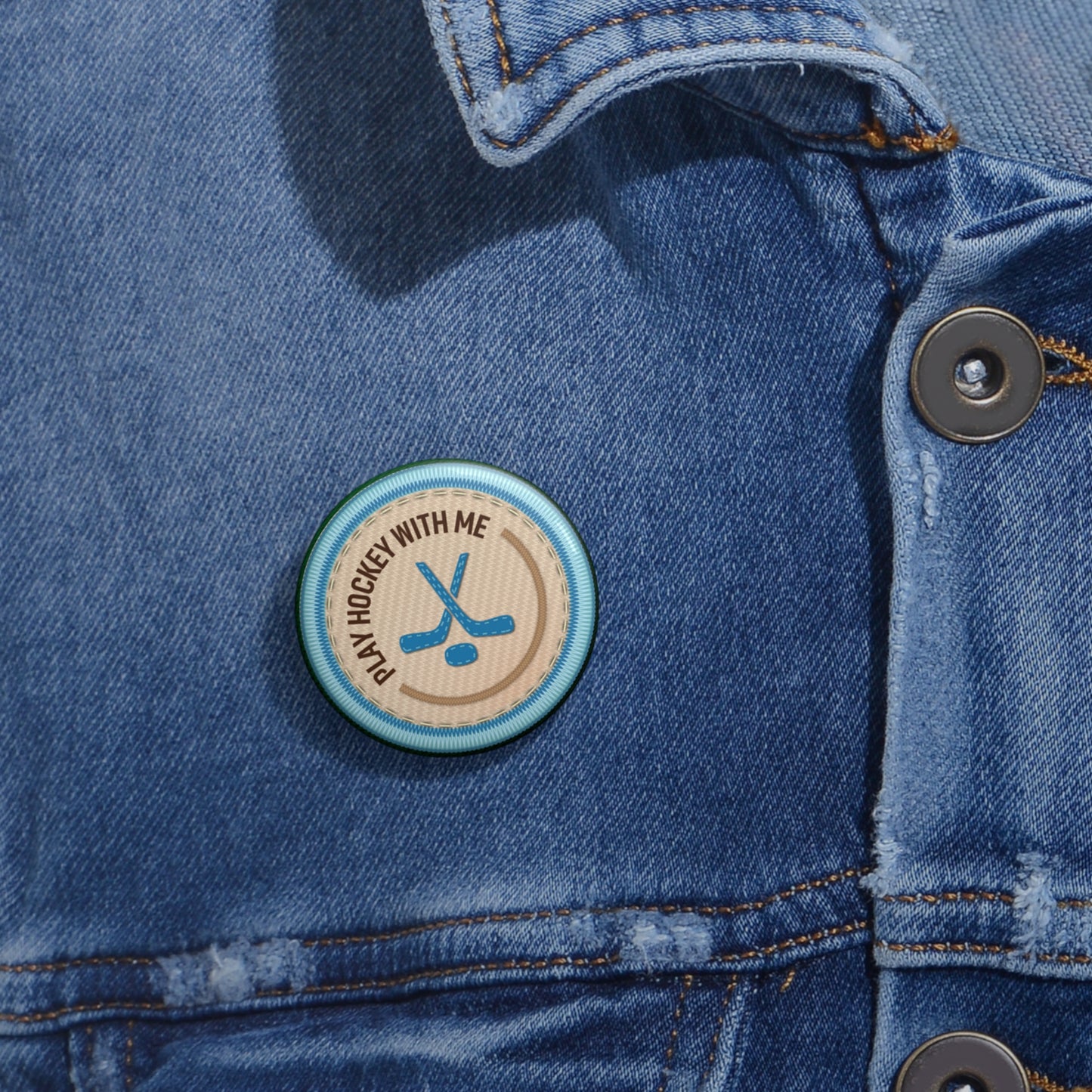 Community Builder - Play Hockey | Angela Lampsbury Original - Buttons